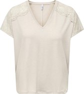ONLY ONLAUGUSTA LIFE S/S LACE MIX TOP JRS Dames Top - Maat L