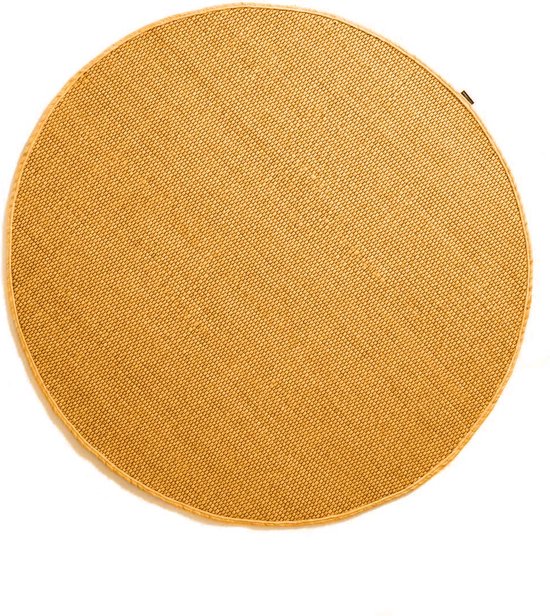 Tapis rond en laine Lett - jaune ocre 300 cm rond