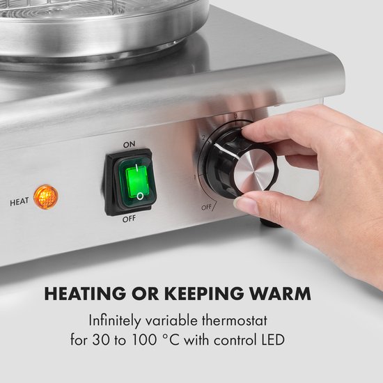 Klarstein Worstfabriek Pro 600 - Hotdog maker - 600W - 5 Liter - 30-100°C - glas - Roestvrij staal - Zilver,1L 7 kg - RVS - LED Thermostaat - Worstmachine - Worstapparaat - Sausage Maker - voor Snackbar van Klarstein — afbeelding 3