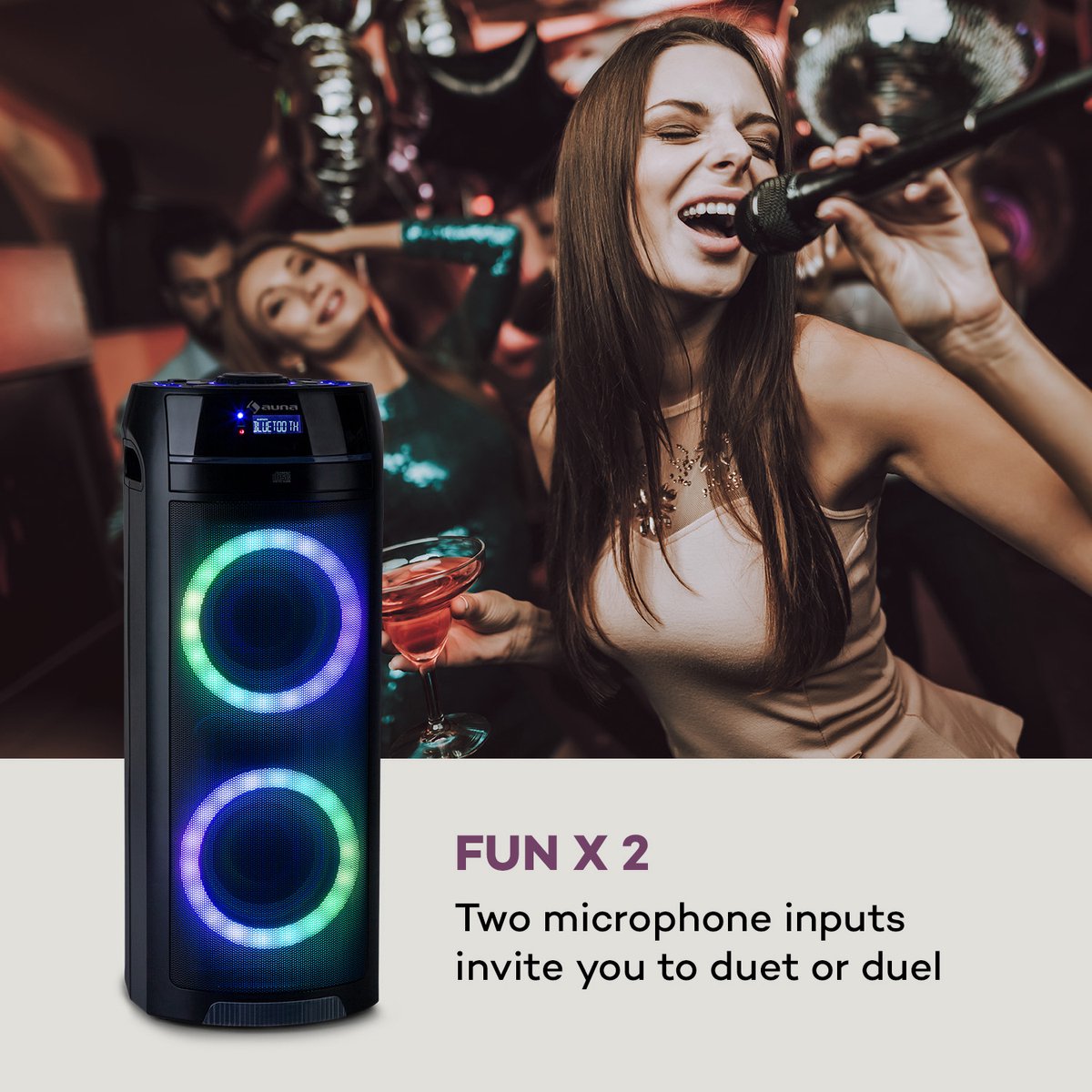 ULTRASONIC CD partyluidspreker 100 Watt 2 x 6,5