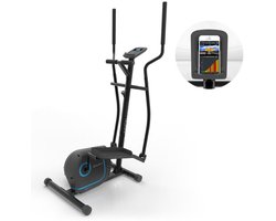 Kraftfit Crosstrainer, Stepper voor Thuis, Stille Hometrainer, Fitnessapparaat voor Thuis, Elliptische Trainer met 12 kg Vliegwiel, 8 Weerstandsniveaus, Tablethouder, Pianozwart