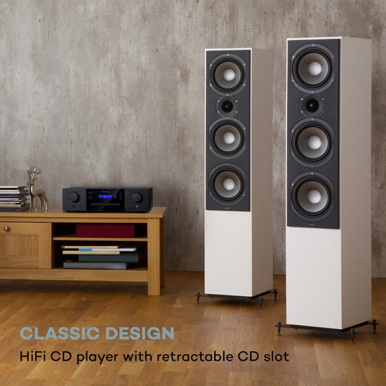 Auna CD-1000 DG, hifi-cd-speler, USB, MP3, afstandsbediening, cd-speler met LED-display, cd-receiver van aluminium, zwart — afbeelding 2