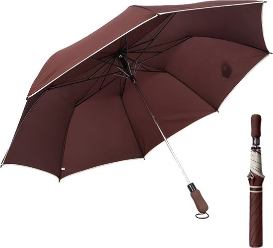 Livano Windproof Paraplu - Opvouwbaar - Moderne Stormparaplu - Stormproef - Automatisch Uitklapbaar - Umbrella - Koffie