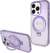 Coque arrière à Glitter Guess Ring ( Compatible MagSafe) pour Apple iPhone 15 Pro Max (6,7") - Violet
