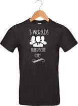 Mijncadeautje T-shirt - 's Werelds beste Chef - - unisex - Zwart (maat XXL)