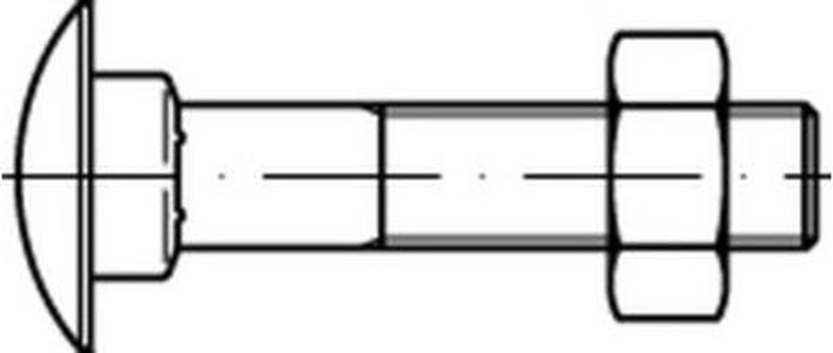 DIN 603 Mu stalen platte schroeven met vierkante aanzet, met zeskantmoer