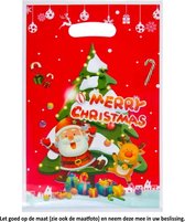 10x Uitdeelzakjes Kerstman 16.5 x 25 cm - Cellofaan Plastic Traktatie Kado Zakjes - Snoepzakjes - Koekzakjes - Koekje - Merry Christmas - Santa Claus - Kerstman - Rudolph - Rudolf - Rendier - Raindeer - Cadeautjes - Kado - Kerst