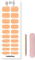 By Emily® Gel Nagel Wraps 'Orange Peel' - Gellak Stickers - SpringNails- Lente - UV Lamp Gelnagels - Langhoudende Nagelstickers - Nail Art Folie - 20 Stickers - UV LED Lamp Vereist