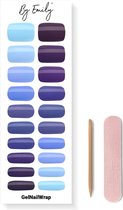 By Emily® Gel Nagel Wraps 'Blue Bay' - Gellak Stickers - UV Lamp Gelnagels - Langhoudende Nagelstickers - Nail Art Folie - 20 Stickers - UV LED Lamp Vereist