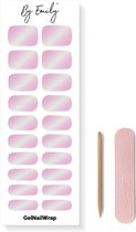 By Emily® Gel Nail Wraps & Gellak Stickers - Pink Frost - Nagelstickers - Gel Nagel Folie - DIY Manicure - Langhoudende Nail Art - UV LED Lamp Vereist - Trendy Designs - SpringNails- Lente - Nagels Inspiratie - Veilig voor Nagels - 20 Stickers