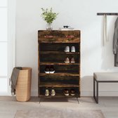 The Living Store Schoenenkast - Elegant - Opbergruimte voor schoenen - 60 x 35 x 105 cm - Gerookt eiken