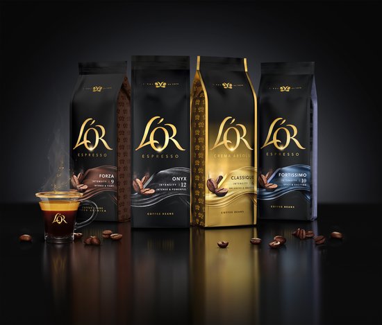 Grains de café L'OR Forza (9) - 4x 1000 grammes