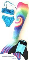 Zeemeermin staart set| Mermaid staart, Bikiniset en Monovin | Lollipop blauw maat 130