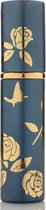 Luxe Mini Parfum Flesje - Navulbaar - 10 ml - Reisflesje - Parfumverstuiver - Blauw / Goud
