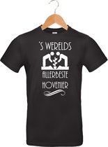 Mijncadeautje T-shirt - 's Werelds beste Hovenier - - unisex - Zwart (maat L)