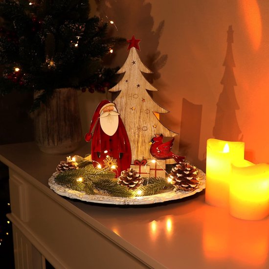 Sapin De Noël Led Blanc Chaud Avec Minuteur Blanc Support Décoratif