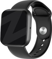 Bandz sport band geschikt voor Fitbit Versa 1 / 2 - Hoogwaardig siliconen materiaal smartwatchbandje - Ideaal silicone smartwatchbandje voor tijdens het sporten - zwart siliconen bandje