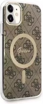 Guess 4G Back Case (MagSafe Compatible) voor Apple iPhone 11 (6.1") - Bruin