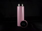 Slimme Thermo Drinkfles Roze | Temperatuur meter | RVS Dubbel geïsoleerd | 500 ML | compact en handig mee te nemen!