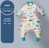 Winter Baby Slaapzak met Benen - Auto - Groen - 3.5 TOG - baby height 100-110cm - Lange mouwen - Afneembare Mouw - Jumpsuit - Pajamas - Meisjes - Kinderen - 2 jaar - Gift - Cadeau