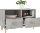 The Living Store TV-meubel - Klassiek - Betongrijs - 80 x 36 x 50 cm - Bewerkt hout