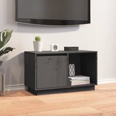 The Living Store TV-meubel Grenenhout - Grijs - 74x35x44cm - Opbergruimte - Weergavefunctie