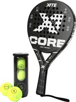 X1TE Padel Racket Core Black - Set de balles de padel 3 pièces - Par VP