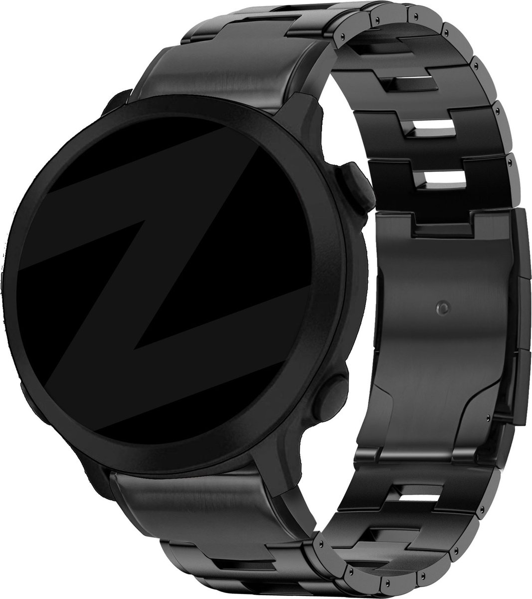 Bandz titanium schakel band geschikt voor Garmin Fenix 5x (Plus) / 6x (Pro) / 7x (Pro - Sapphire - Solar) / Fenix 8 - 51mm / Fenix 3 (HR) / Enduro 1-2-3 / Quatix 3 / 6x / 7x - Hoogwaardig titanium - Inclusief inkorter - zwart