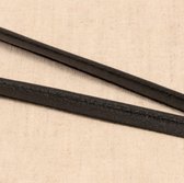 Paspelband 1 meter met satijn - 10mm breed zwart - Stoffenboetiek