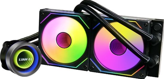 Lian Li Galahad II Trinity - Vloeistof-koelsysteem processor - afmeting radiator: 240 mm - voor Intel LGA: 1700, 1200, 115x - AMD AM5, AM4 - 2x 120 mm ARGB fans - Zwart