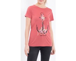 King Kerosin Dames-T-shirt Anchor Vintage Rood