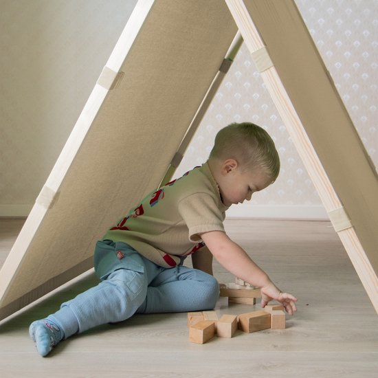 Sunny Como Speeltent Crème– Wigwam Tipi Tent voor kinderen - Stokken FSC hout - 123x106x107cm van Sunny. — afbeelding 5