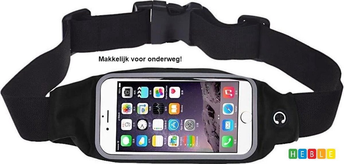 *** 2 stuks Sportriem met Heuptasje: Hardloopband voor Universele Smartphones - Fitness – van Heble® ***