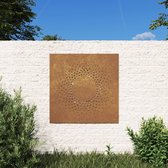 The Living Store Wanddecoratie - Cortenstaal - 55 x 55 x 0.7 cm - Uitgesneden zonontwerp