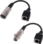 XLR 3-pins audio over ethernet extender (m - v) - 0,15 meter