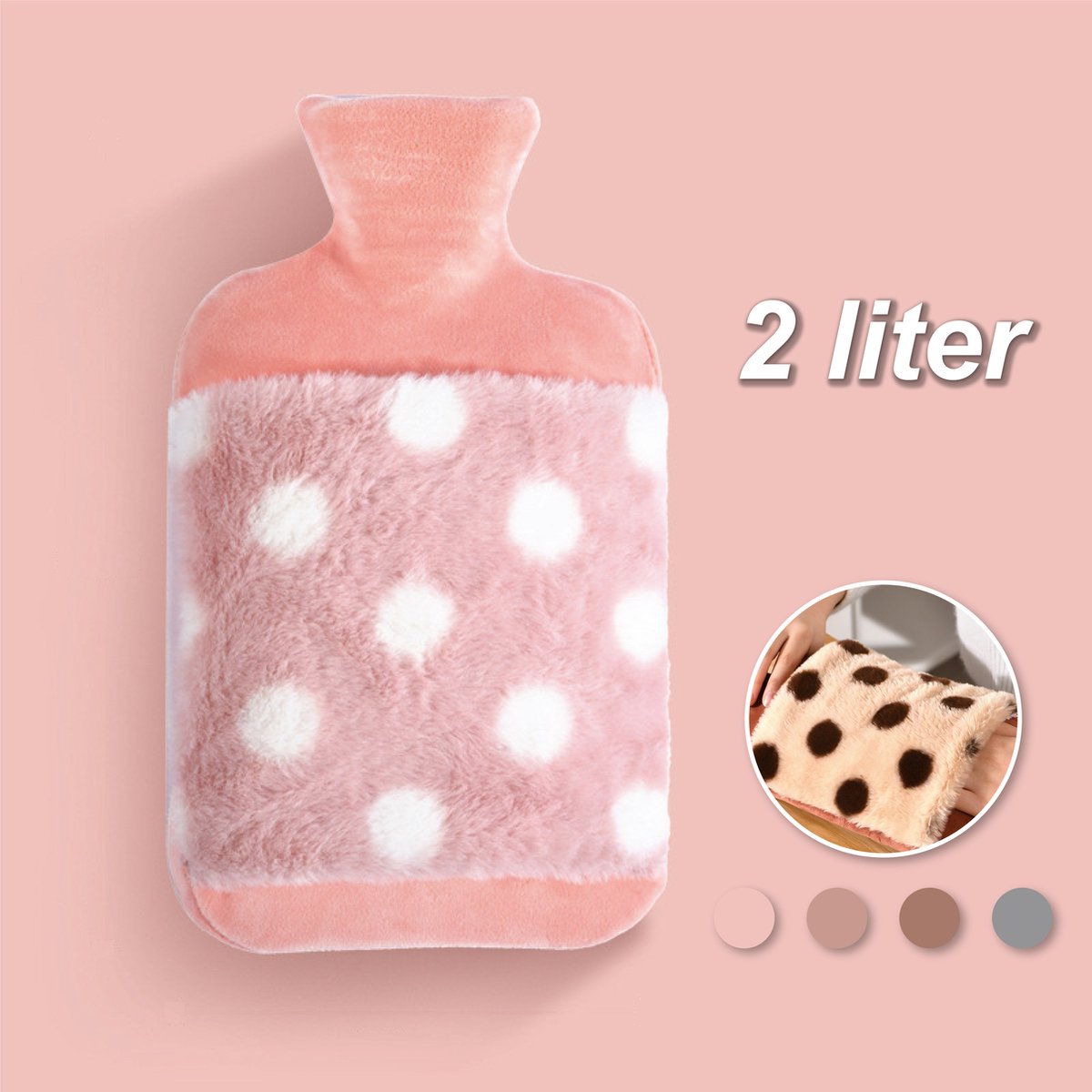 Goedkoopste Colorful Sun® Kruik met Hoes 2L – Warm & Koud Gebruik – Pluche Warmwaterkruik – Nek-, Rug- & Buikverwarmer – Ideaal bij Spierpijn, Buikpijn & Koeling – Voor in Bed & Overdag – Perfect Cadeau – Roze