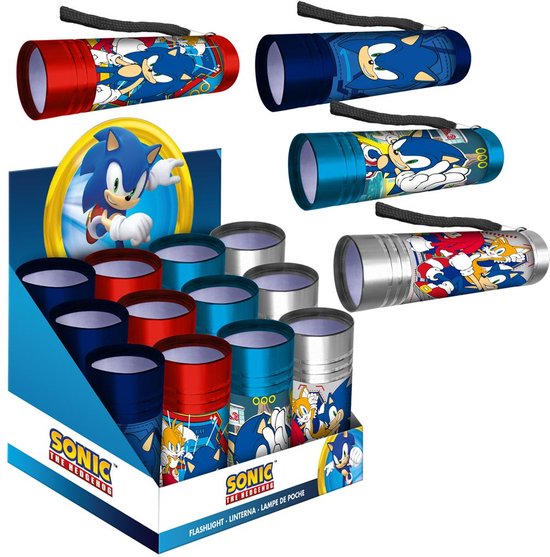Sonic the Hedgehog Aluminium LED Zaklamp - 1 Stuks - Zilver, Rood, Blauw of Licht blauw