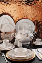 Service de table en porcelaine Kutahya BONE Olympos GOLDl (80 pièces) 12 personnes - BNOLY80YT20