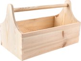 Boîte à outils en bois Creative Deco avec poignée | Dimensions 34 x 18 x 20,5 cm | Boîte de rangement idéale comme cadeau