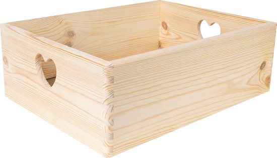 Creative Deco XXL Extra Grote Houten Kist | 40 x 30,5 x 24 cm | Houdend, Hout, Gewoon, Onbeschilderd, Cadeau | met Deksel | Perfect voor Kunst, Ambacht, Opslag Kostbaarheden, Speelgoed & Gereedschap