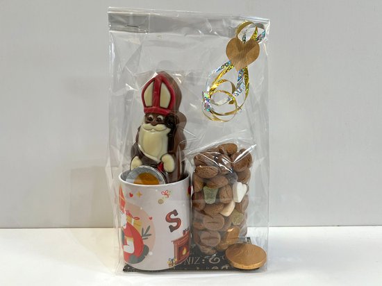 Foto: Sinterklaas cadeau mok met sint en pepernoten cadeaupakket cadeautje sinterklaas mok 11 oz 200 ml koffie en thee mok schoencadeautje sint roze