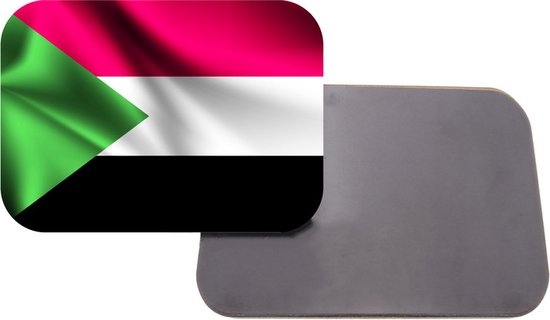 Aimant avec impression | 5x7cm | Cadeau | Aimant de réfrigérateur | Drapeau Soudan