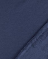 Alpen Fleece Stof Uni- Donker Jeans Blauw 1107 - 1 Meter