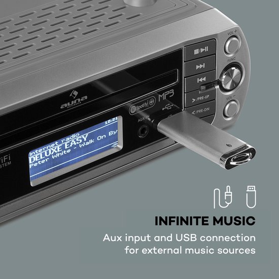 KR-500 CD keukenradio, internet, geïntegreerde WiFi, CD/MP3-speler