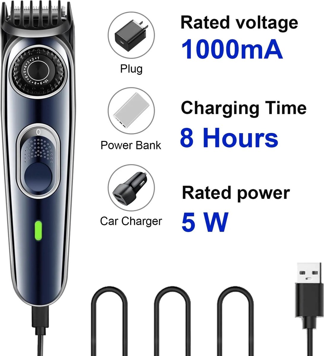 Surker SK-862 Elektrische Draadloze Professionele Tondeuse Hoge Kwaliteit Usb Oplaadbare Kapper Draadloze Haar Trimmer Snijmachine thumbnail 6