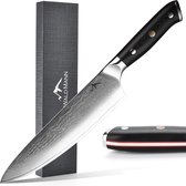 Couteau de chef professionnel 21,0 cm | Acier Damas (noyau VG10) | Durable et tranchant comme un rasoir | Couteau de cuisine polyvalent | Idée cadeau !