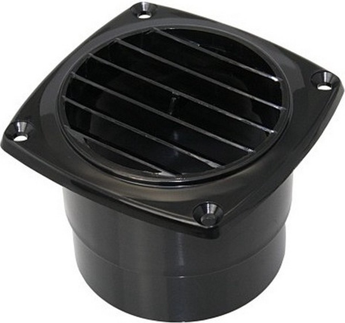 Ventilatierooster met slangaansluiting - Zwart - 75 mm