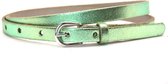 Take-it 1,5 cm smalle metallic riem - metallic groen - damesriem mint groen 100% leder - Maat 105 - Totale lengte 120cm