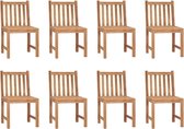 The Living Store Houten Tuinstoelenset - Teakhout - 50 x 53 x 90 cm - 8 stoelen