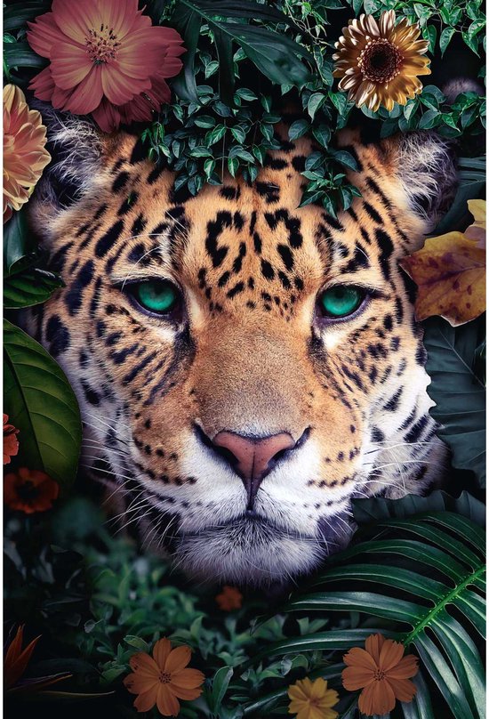 Glasschilderij Jungle luipaard 116x78 cm